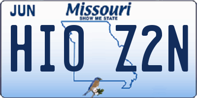 MO license plate HI0Z2N