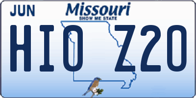 MO license plate HI0Z2O