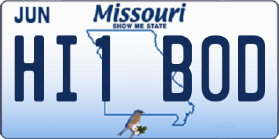MO license plate HI1B0D
