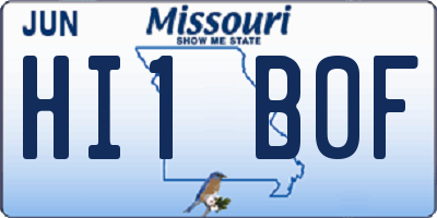 MO license plate HI1B0F