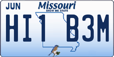 MO license plate HI1B3M