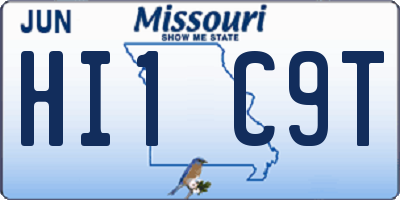 MO license plate HI1C9T