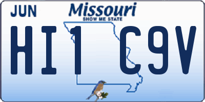 MO license plate HI1C9V