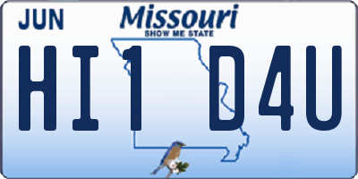 MO license plate HI1D4U
