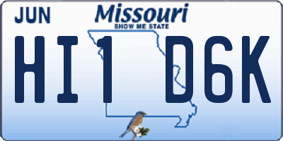 MO license plate HI1D6K