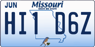 MO license plate HI1D6Z