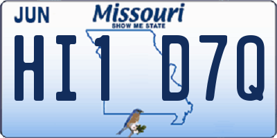 MO license plate HI1D7Q