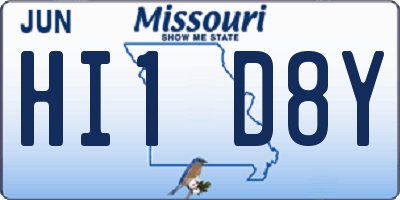 MO license plate HI1D8Y