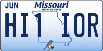 MO license plate HI1I0R