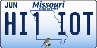 MO license plate HI1I0T