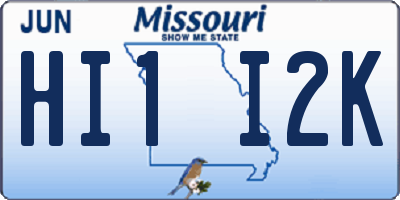 MO license plate HI1I2K