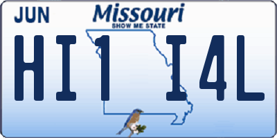 MO license plate HI1I4L