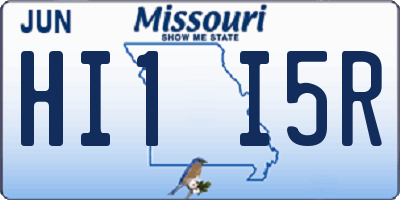 MO license plate HI1I5R