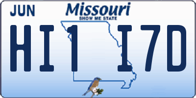 MO license plate HI1I7D