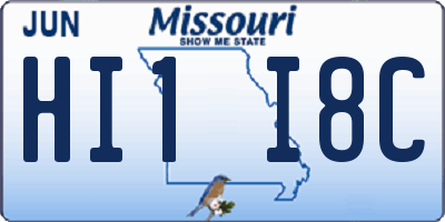 MO license plate HI1I8C