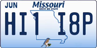 MO license plate HI1I8P