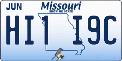 MO license plate HI1I9C