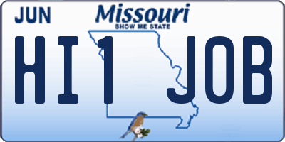 MO license plate HI1J0B