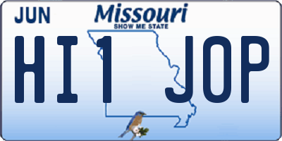 MO license plate HI1J0P