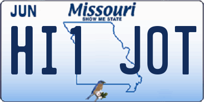 MO license plate HI1J0T