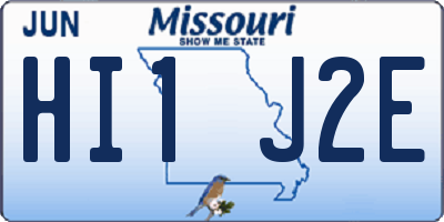 MO license plate HI1J2E