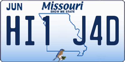 MO license plate HI1J4D