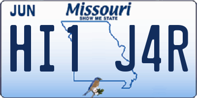 MO license plate HI1J4R