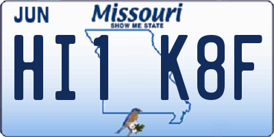 MO license plate HI1K8F