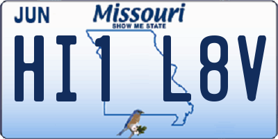 MO license plate HI1L8V