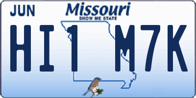 MO license plate HI1M7K