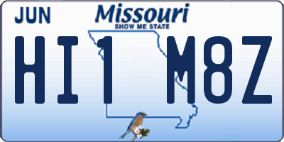 MO license plate HI1M8Z