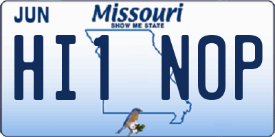 MO license plate HI1N0P