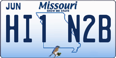 MO license plate HI1N2B