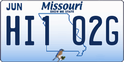 MO license plate HI1O2G