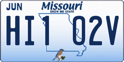 MO license plate HI1O2V