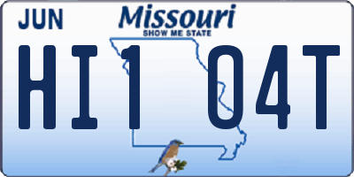 MO license plate HI1O4T