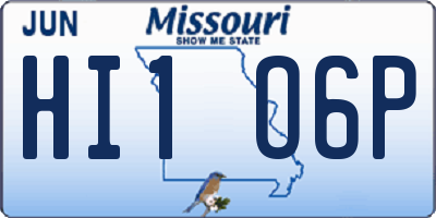 MO license plate HI1O6P