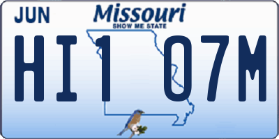 MO license plate HI1O7M
