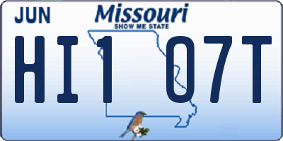 MO license plate HI1O7T
