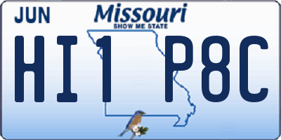 MO license plate HI1P8C