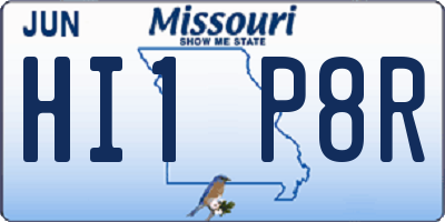 MO license plate HI1P8R