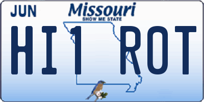 MO license plate HI1R0T