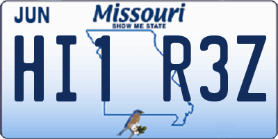 MO license plate HI1R3Z