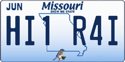 MO license plate HI1R4I