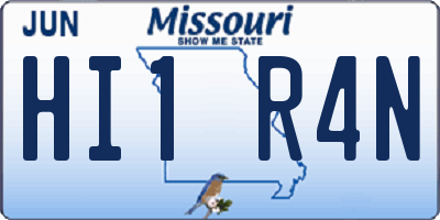 MO license plate HI1R4N