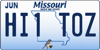 MO license plate HI1T0Z