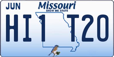 MO license plate HI1T2O