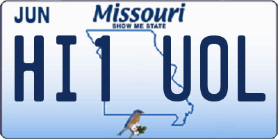 MO license plate HI1U0L