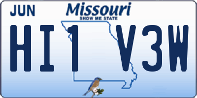MO license plate HI1V3W