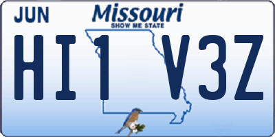 MO license plate HI1V3Z